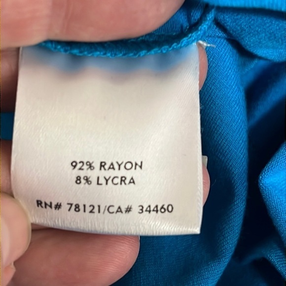 Eileen Fisher Square Neck Dress Women's M/L Turquoise Blue Colorblock New - Picture 7 of 13